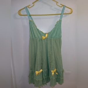 Victorias Secret Babydoll Nightie Bows Lace Ruffles Sexy Little Things Mint S